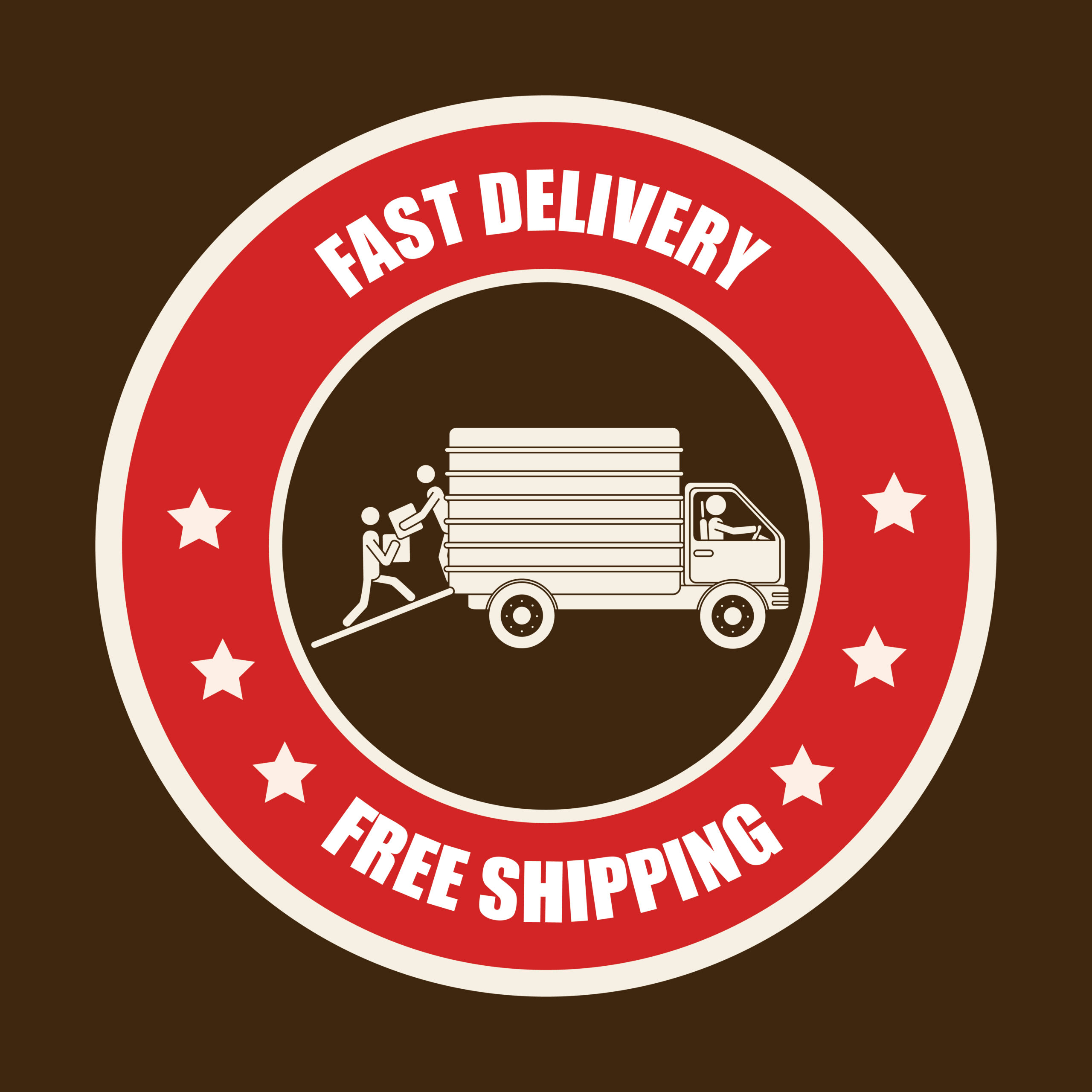 Delivery design over brown background, vector illustration